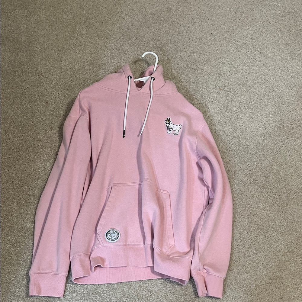 Pink Hoodie with Embroidered Patch